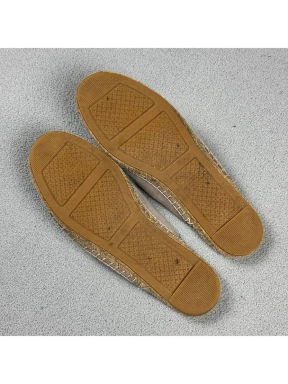 Tory Burch Suede Espadrille Mules Womens Size 8.5 M Taupe Slides Flat Slipper